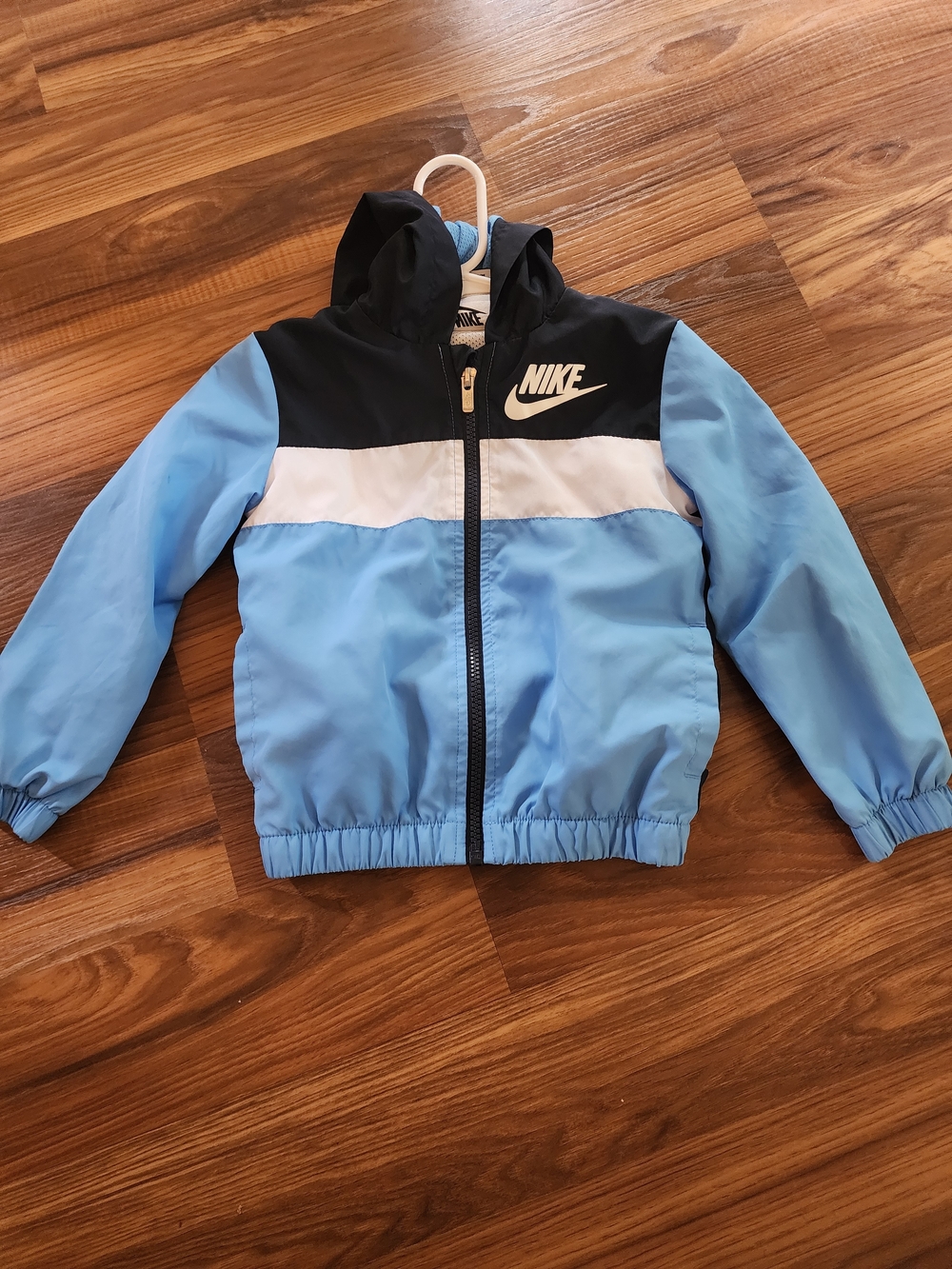 Nike Kids' Light Blue Hooded Windbreaker Jacket 3T